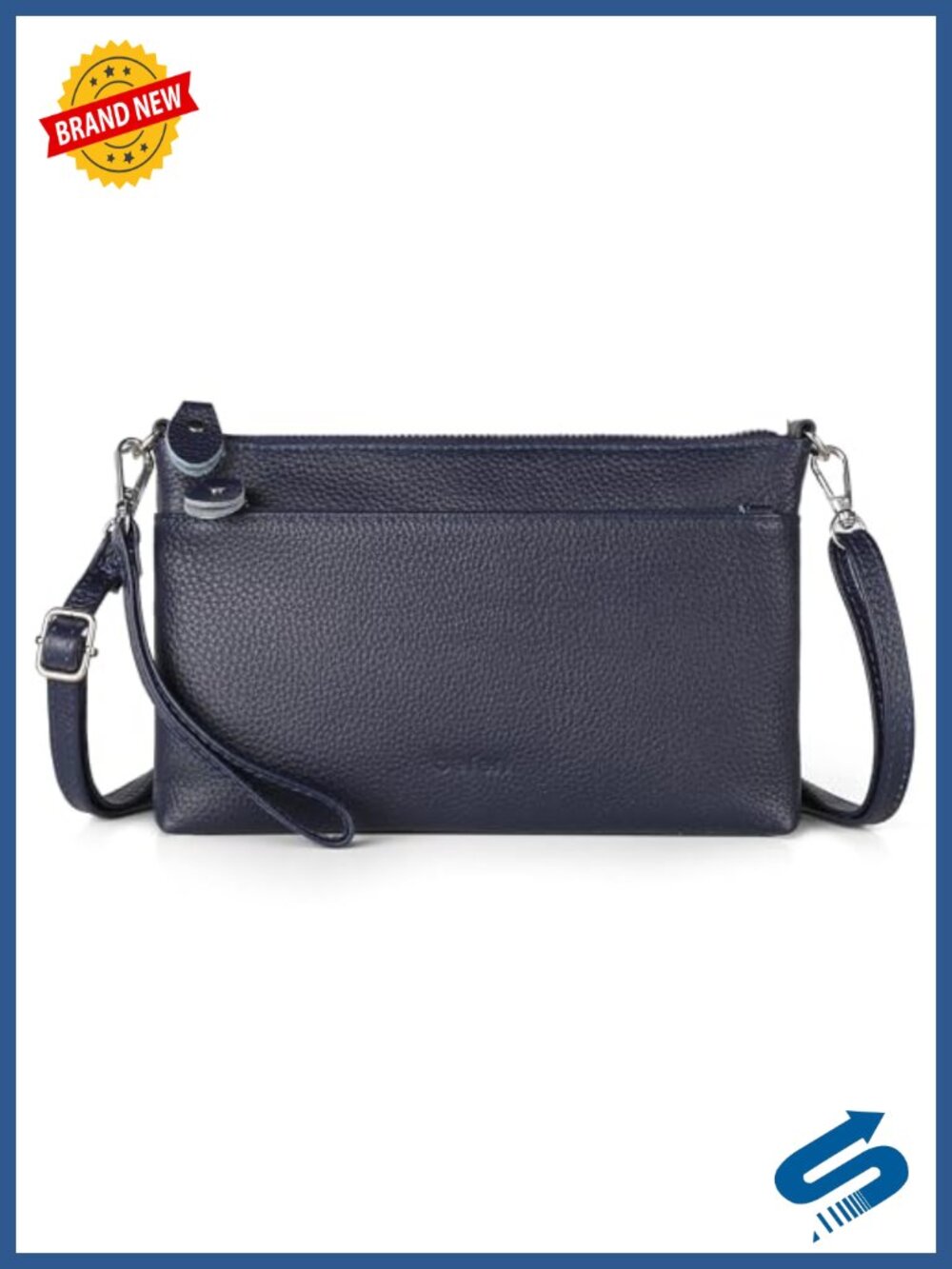 Genuine Leather Wristlet Clutch Crossbody Wallet RFID Blocking